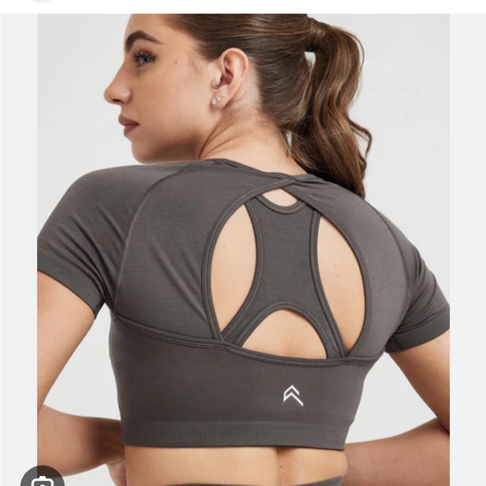Oner Active Effortless Deep Taupe Cutout Crop Top